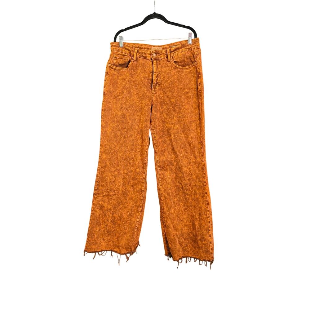 Judy Blue High Waist Pumpkin Spice Dyed Raw Hem Retro Wide  18W